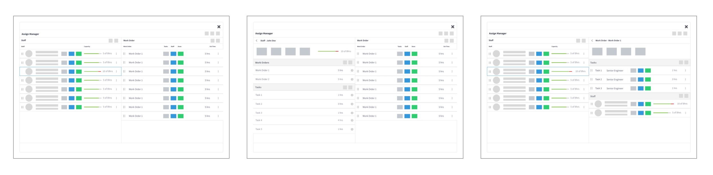 Dashboard Overview Wireframes